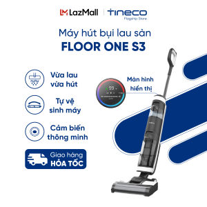 Máy hút bụi Tineco Floor One S3 - Hút bụi và lau sàn -Tặng kèm nước lau sàn Tineco 330ml - Tự động giặt giẻ - Xử lý khô hoặc ướt - Bản Quốc Tế