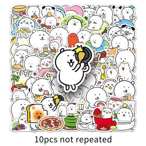 สติกเกอร์ลายการ์ตูนกราฟฟิตีน่ารักหมีเกาหลี50ชิ้นกันน้ำชุดหูฟังสำหรับโต๊ะโน๊ตบุ๊คสติ๊กเกอร์ตกแต่งกระเป๋าเดินทางมอเตอร์ไซค์