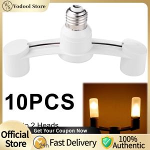 【24Hours Shipped】 10Pcs E27 To E27 Bulb Lamp Holder Dual Heads Lamp Holder for Home Basement