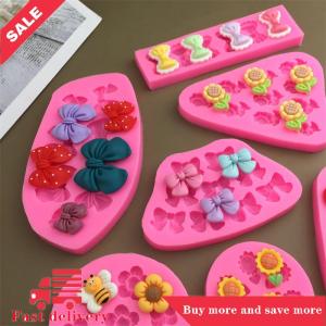 [COD] Cute Cartoon Flowers Bow Bee Fondant Silicone Molds DIY Cupcake Fondant Cake Decorating Chocolate Candy Baking Mold
