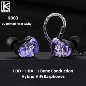 KBEAR KB03 DD · BA · Bone Conduction Hybrid HiFi Earphones in ear Monitor Headphone 0.78mm 2Pin Detachable Cable Gaming headset