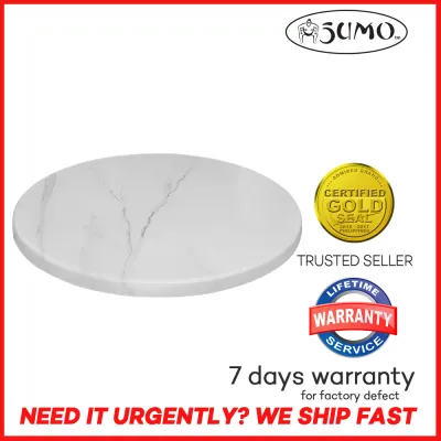 Sumotop STMBW70R Marble White Round Commercial Table Top 70cm (White) - Round Table Restobar Furniture Restobar Table Restaurant Table Bar Table Coffee Table Pantry Table Cafe Table Canteen Table Dining Table Breakroom Table Outdoor Table Cafe