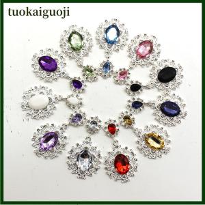 tuokaiguoji อุปกรณ์เสริม DIY จานดอกไม้หัวเข็มขัดเพชรหยดน้ำจี้อัญมณีอัลลอยเครื่องประดับผมวัสดุตกแต่งผม