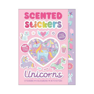 Unicorns Scented Stickers Activity Book with Fun Activities Colouring & Mazes For Kids