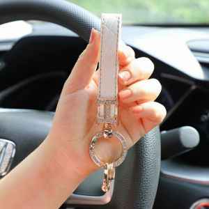 Fast Car พร้อมส่ง พวงกุญแจเชือกหนัง จี้เพชร รูปตัว H สร้างสรรค์ ระดับไฮเอนด์ สําหรับแขวนกระเป๋า เด็กผู้หญิง ของขวัญ E82