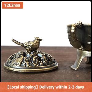【Local shipping】 Magpie Lucky Incense Burner Metal Lotus Incense Burner Bowl Incense Holder With Handle Yoga Meditation Home Decor Ancient Style