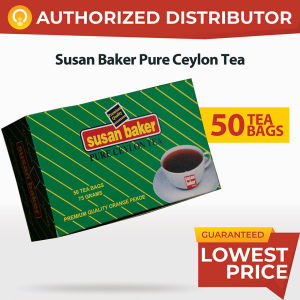 Susan Baker CEYLON TEA Bags 50 sachets –  Black Tea Orange Pekoe Leaves for Teapot Mug Brewing