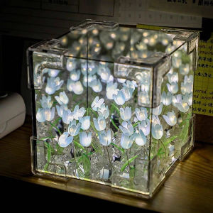 21 Bunga Tulip Lampu Lampu DIY Tulip Lampu Malam Led Cermin Lampu Dekorasi Hadiah Ulang Tahun