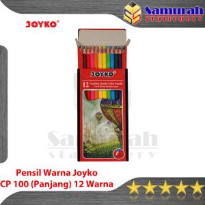 Pensil Warna Joyko CP 100 12 Warna Panjang / Pencil Colour CP-100 Drawing / Mewarnai CP100 12W