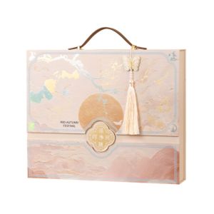 TANFU แบบจีน กล่องของขวัญกลางฤดูใบไม้ร่วง คุณภาพสูง 6/8 ตาราง กล่องขนมไหว้พระจันทร์ กล่องพกพา หรูหรา กล่องบรรจุไข่แดงกรอบ ของขวัญที่ให้