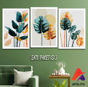 HIASAN DINDING BUNGA MONSTERA AESTETIK (20X30 CM ) WALL DECOR HIASAN DINDING BUNGA MONSTERA AESTETIK