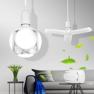 LANGYUE Super Bright Foldable Fan Blade Led Light Bulb 30W 45W 60W 80W E27 Folding LED Bulb Light Ceiling Light 220V for Living Room Bedroom