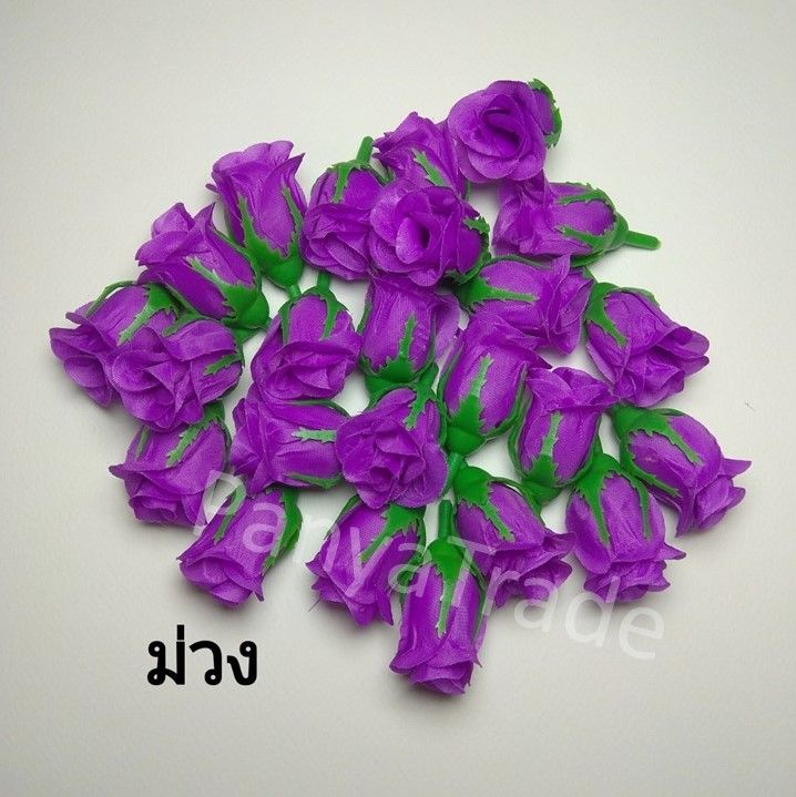 หัวดอกกุหลาบวา กุหลาบผ้า สีม่วง มี2ม่วงจ้า🌹 | Lazada.co.th