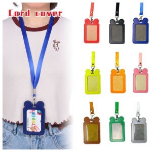 CUTE DIY Cat ID Card Holder Cartoon PU Leather Work Card Case Portable Badge Holder Badge Holder /Children
