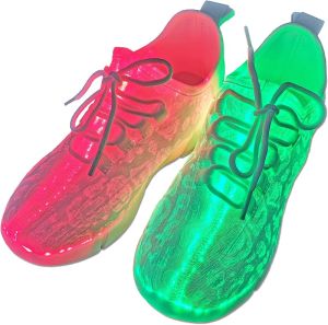 Hot Dingding Fiber Optic LED Shoes for Women Men Light Up Sneakers for USB Charging Flashing Luminous Trainers Shoes