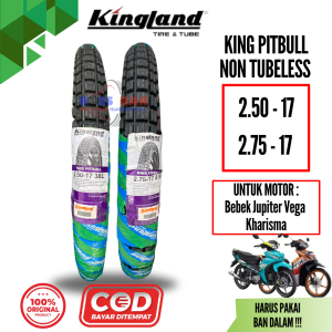 Ban Luar Semi Trail Original Kingland Pitbull ring 17 bukan Tubeles untuk motor Bebek Revo Supra Blade jupiter