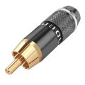 RCA Plug Audio Video Locking Cable Connector Plug Titanize Connector. 