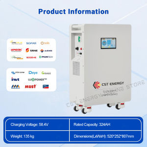 CST ENERGY LiFePO4 Battery 48V 324Ah Solar Lithium Battery Original 100A BMS 15000 Cycle Bluetooth
