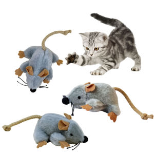 Interactive Cat Toys Plush Mice Playthings Gray Mouse Shape Kitten Toy for Indoor Cat Plush Mouse Cat Toys Cat Chew Toy