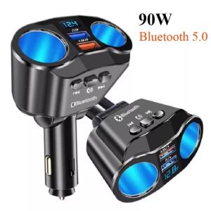 (Local Seller) KEBETEME Car Charger MP3 Bluetooth FM Music Player QC3.1 4.8A Fast Charge Dual USB 12V-24V Charger One Drag