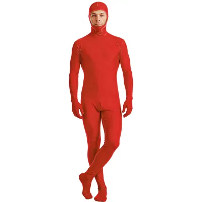 Bộ đồ bó sát co giãn màu cam nam nữ che kín toàn thân lộ mặt. Zentai Trang phục hóa trang Halloween liền thân tàng hình