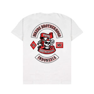 Tshirt Brotherhood / Kaos Motor -  Cotton Combed 24s Tebal White