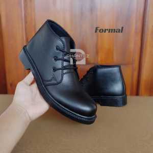 Sepatu Pria PDH Standar Dinas Harian Tni Polisi Satpam Hitam Dop Tali 3
