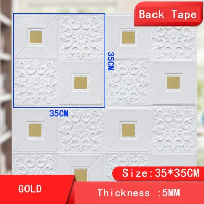(HCM) Xốp Dán Tường Hoa Văn Kim Tuyến to 70x70cm nhỏ 35x35cm dày 3mm sẵn keo bóc dán