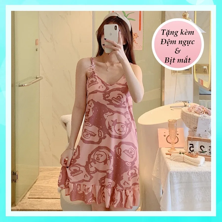Váy Ngủ 2 Dây Dễ Thương - khuyến mại giá rẻ mới nhất tháng 3【Best Sale】