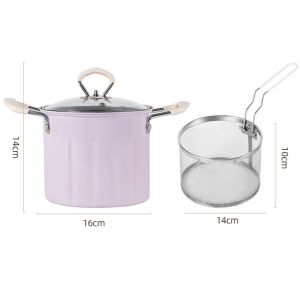 SG STOCK Deep Fryer Pot With Basket Ceramic Pot Frying Pot for Camping Home Party Restaurant Cooking Pot