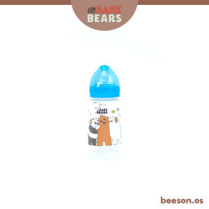 We Bare Bears 11oz/330ml Botol Susu Bayi / Wide Neck Baby Feeding Milk Bottle With Handle PP Bottle BPA Free 30439 WBB