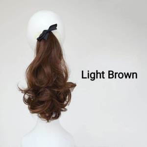 ♥ Ship from  Manila ♥♥40cm Short Curly Wig Hair Tie Ponytail For Ladies Girls Natural Convenient Horsetail Wig Hair Extension