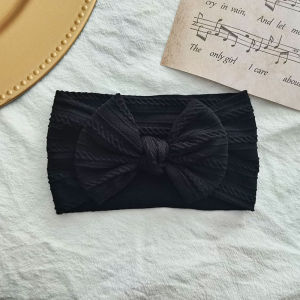 Aksesoris Rambut Bayi ผ้าโพกหัวยืดหยุ่นได้สำหรับเด็กสายหมวกมีโบว์32สี