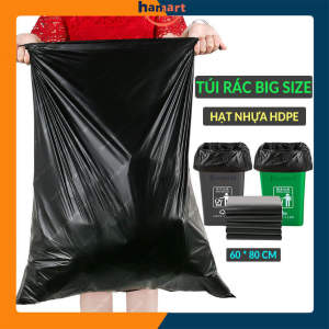1 Túi Đựng Rác Size Đại Không Quai HDPE Lớn Siêu Chắc Bao Đựng Rác To Màu Đen Tiện Dụng