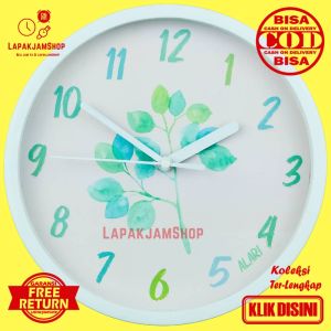 Jam Dinding Analog Bunga Flower Unik Alari AL6464 Blue Hiasan Kamar Modern BestSeller Besar