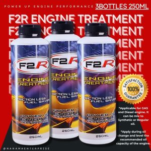 F2R Engine Oil Treatment (3 Bottles) for Gasoline & Diesel Engine Protection with Sticker