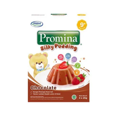 Promina Silky Puding Coklat & Strawberry Untuk Usia 8 Bulan Keatas - Pudding Jelly Untuk Bayi - Tinggi Vitamin