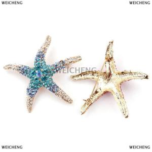 [COD] WEICHENG 1Pcs New Shiny Inlaid Rhinestone Cute Multi-Color Starfish Brooches For Women Men Suit Clothes Star Brooch Pins Jewelry Gift