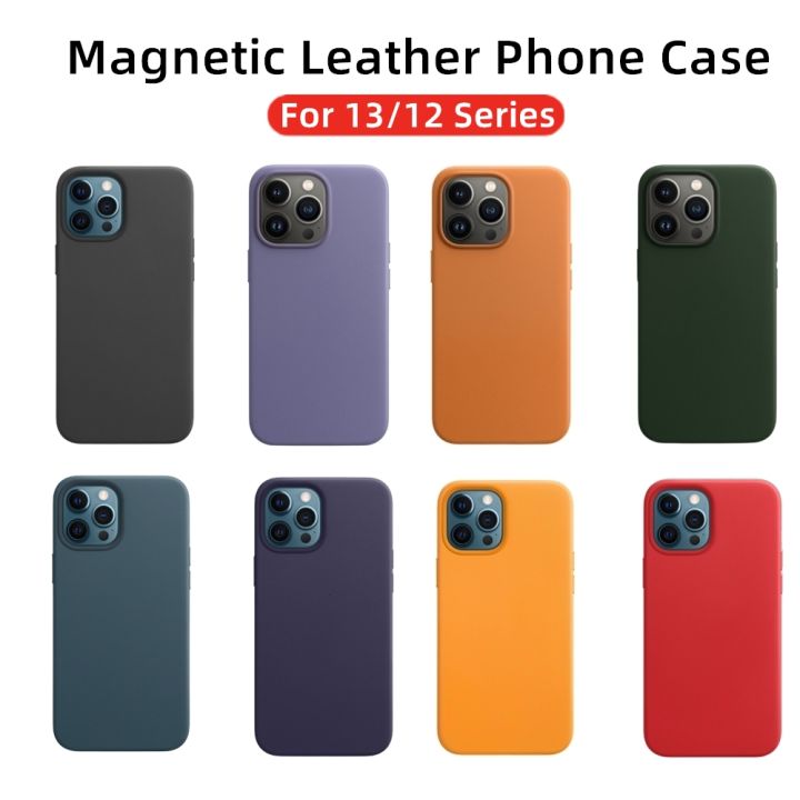 Original iPhone Leather Case with MagSafe for iPhone 13 Pro Max Magnetic  Shockproof Back Cover for iPhone 12 Pro Max 13 Mini Phone Case Protective 