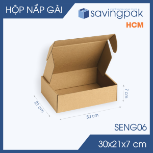 SENG06 - 30x21x7 cm - 60 Hộp carton nắp gài đóng hàng giá rẻ hộp gói hàng hộp quà thời trang