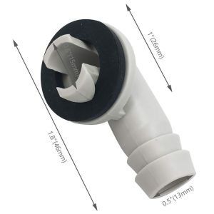 【LG MEDIA AC】FR-Plastic 15mm Air Conditioner Drain Hose Connector Elbow with Rubber Ring AC Drainage Fitting