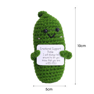 โครเชต์แตงกวาดองตุ๊กตาหนานุ่ม S อารมณ์สนับสนุนผ้าทอด้วยมือตุ๊กตาหนานุ่มเชิงบวกน่ารักตุ๊กตาฉลามของเล่นมันฝรั่งแตงกวาโครเชต์ของขวัญปีใหม่บวก