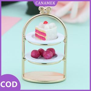 CANAMEK✨ 1 12 Dollhouse thu nhỏ món tráng miệng Pan bánh đứng trái cây khay Búp bê đồ chơi nhà bếp