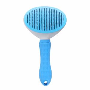 MONZA หวีกำจัดขนสัตว์ หวีแปรงขนแมว มีปุ่มกดเพื่อดันขนออก ใช้ได้ทั้งแมวและสุนัข No.Y1998