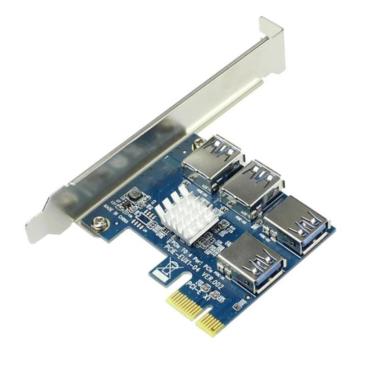 Pci External Adapter PCI-E Extender Riser 1 to 4 PCI-E USB 3.0 Data Cable 16X Slots Mini ITX ...