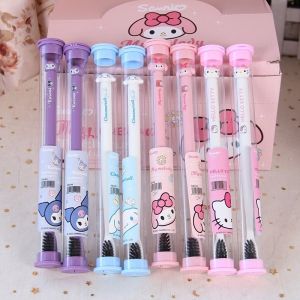 Sanrio Children Toothbrush Hello Kitty Cartoon Household Soft Hair Bamboo Charcoal Filament Toothbrush Travel Portable