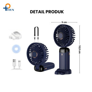 Kipas Angin Portable Mini USB 12000mAh Lipat + LED Display Portable Handheld Fan 5-Speed