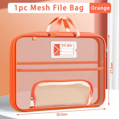 CLARO Mesh File Bag Large Opening Handheld Document Folder Multi-functional Stationery Organizer Bag Students