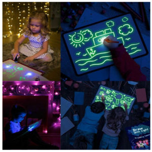 🔥HOT🔥 【Fast Delivery 】Kid Light Drawing Pad Luminescent Board Glow in Dark Painting Developing Educational Toy-A5