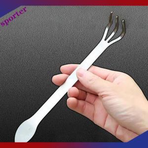 Sporter 1 cái mới bằng thép không gỉ gốc Rake Bonsai Chậu cây 3-prong nới lỏng đất công cụ cầm tay chống gỉ Rake nhà làm vườn công cụ